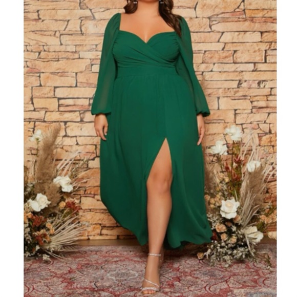 Luxe plus party bridesmaids wedding prom evening sweetheart neck satin dress - Picture 1 of 8